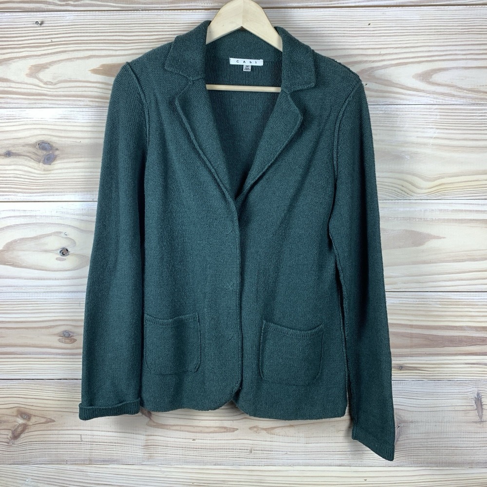 Cabi Sweater Medium Cardigan Knit Blazer Reverse Seam Boho Chic